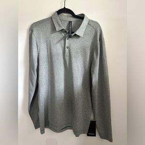 Lululemon Evolution Long Sleeve Pique Polo - Grey Men’s LARGE NWT